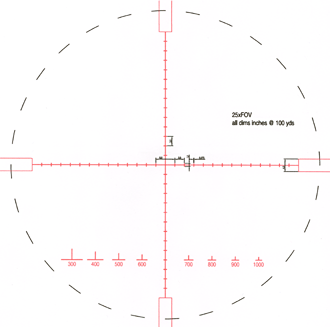 D&L Sports™ Custom S&B 5-25X Scope Reticle 25X FOV