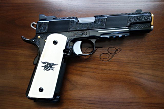 US Navy 1911 with ivory grips