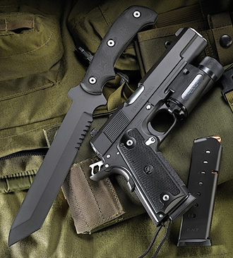 D&L Sports™ custom made knife and 1911