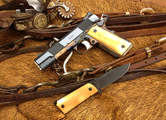 Custom 1911, knife and bridle