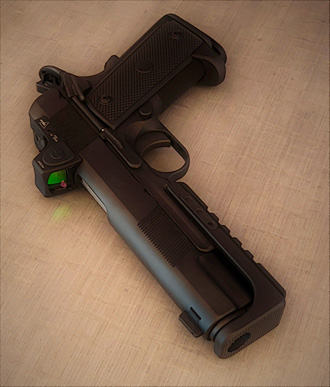 1911 with standoff device